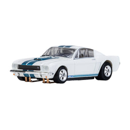 AFX Racing - 1965 Shelby Mustang GT350 White/Blue HO Slot Car Set - Hobby Recreation Products