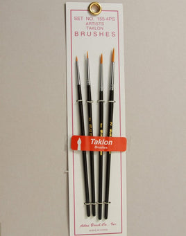 Atlas Brushes - Golden Taklon Brush Set, in 4 Sizes - Hobby Recreation Products