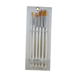 Atlas Brushes - Golden Taklon Brush Set in 5 Sizes 9, 7, 5, 3, 1 - Hobby Recreation Products