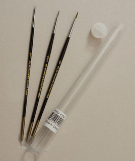 Atlas Brushes - Red Sable Detail Brush Set, 3 Sizes - Hobby Recreation Products
