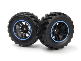 BlackZon - Spryte Wheels/Tires Assembled (Black/Blue) - Hobby Recreation Products