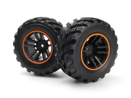 BlackZon - Spryte Wheels/Tires Assembled (Black/Orange) - Hobby Recreation Products
