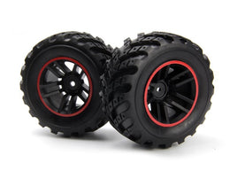 BlackZon - Spryte Wheels/Tires Assembled (Black/Red) - Hobby Recreation Products