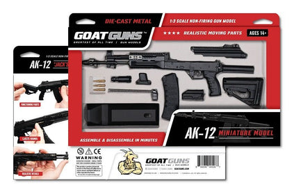 GoatGuns - 1/3 Scale Die Cast AK12 Model, Black - Hobby Recreation Products