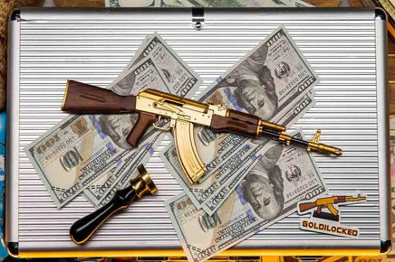 GoatGuns - 1/3 Scale Die Cast AK47 Model Rifle, Gold - Hobby Recreation Products