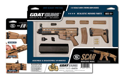 GoatGuns - 1/3 Scale Die Cast FN Scar Model Rifle, Dark Tan - Hobby Recreation Products