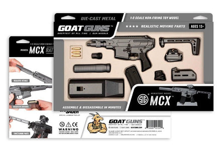 GoatGuns - 1/3 Scale Die Cast Sig Sauer MCX Model, Grey - Hobby Recreation Products