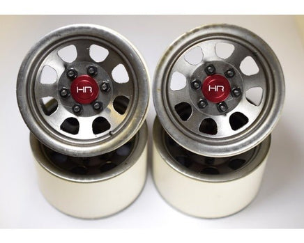 Hot Racing - Steel 2.2" Beadlock 6 - Lug Wagon Wheels for Vehicles with 12mm Wheel Hexes (Silver) - Hobby Recreation Products