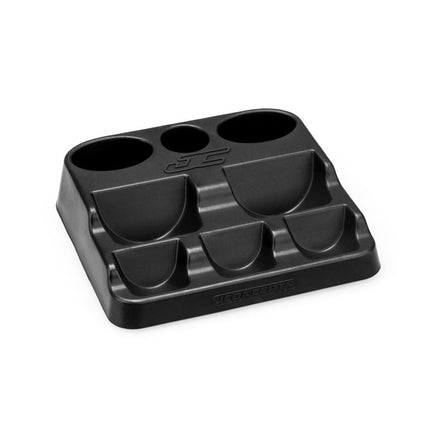J Concepts - Fluid Holding Station, Black, Fits JConcepts/RM2 Fluid and Greases - Hobby Recreation Products