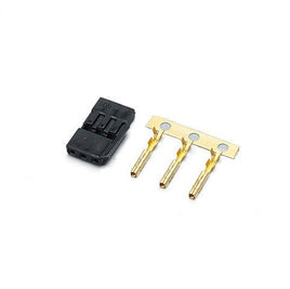 KO PROPO - Servo Connector Plug Set with Gold Pins (Black) - Hobby Recreation Products