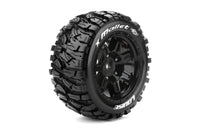 Louise R/C - MFT X - Mallet Sport Monster Truck Tires, 24mm Hex, Mounted on Black Rim (2), fits Arrma Kraton 8S - Hobby Recreation Products