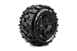 Louise R/C - MFT X - Rowdy Sport Monster Truck Tires, 24mm Hex, Mounted on Black Rim (2), fits X - MAXX - Hobby Recreation Products