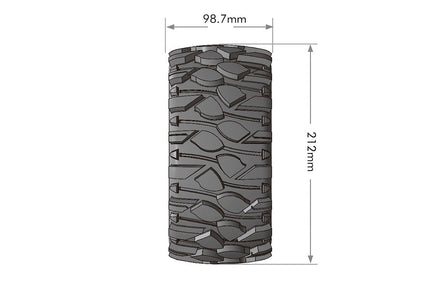 Louise R/C - MFT X - Rowdy Sport Monster Truck Tires, 24mm Hex, Mounted on Black Rim (2), fits X - MAXX - Hobby Recreation Products