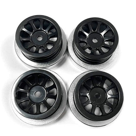 Panda Hobby - 1.0" Wagon Wheels, Black, Fits Tetra 1/18 4x4 (4pcs) - Hobby Recreation Products