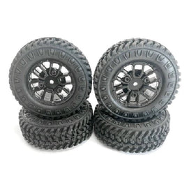 Panda Hobby - 60mm Sipe Tire Mounted on U - Factor 1.3" Beadlock Wheel fits Tetra 1/18 (4pcs) - Hobby Recreation Products