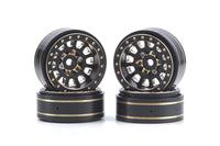 Power Hobby - Axial SCX24 1.0" Black / Gold Brass Beadlock Crawler Wheels 1/24 - Hobby Recreation Products