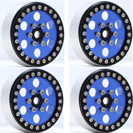 Power Hobby - B5 Aluminum 1.9 Beadlock Wheels Super Positive Offset, Blue (4) 1/10 - Hobby Recreation Products