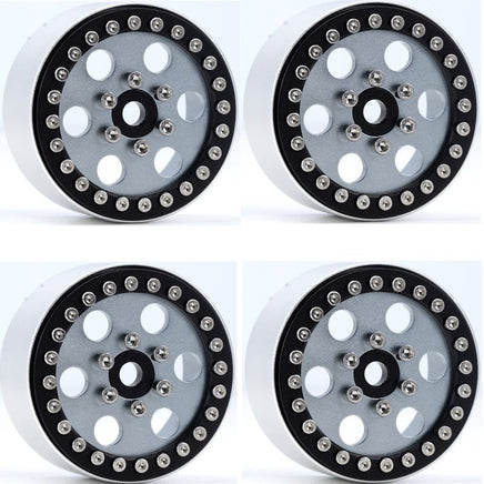 Power Hobby - B5 Aluminum 1.9 Beadlock Wheels Super Positive Offset, Gey (4) 1/10 - Hobby Recreation Products