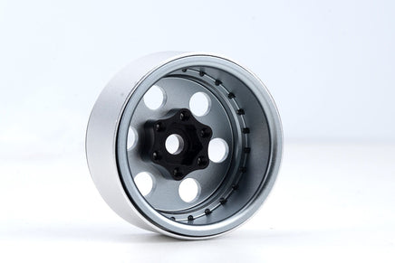 Power Hobby - B5 Aluminum 1.9 Beadlock Wheels Super Positive Offset, Gey (4) 1/10 - Hobby Recreation Products