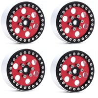 Power Hobby - B5 Aluminum 1.9 Beadlock Wheels Super Positive Offset, Red (4) 1/10 - Hobby Recreation Products