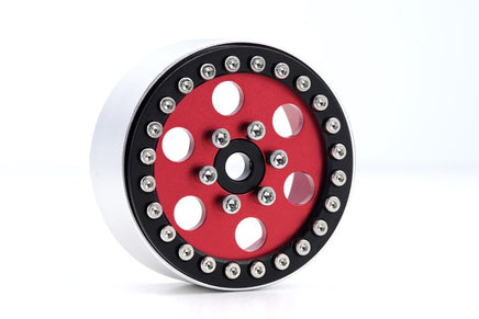 Power Hobby - B5 Aluminum 1.9 Beadlock Wheels Super Positive Offset, Red (4) 1/10 - Hobby Recreation Products