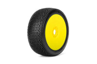 Power Hobby - Block In 1/8 Buggy Mounted Tires Yellow Wheels (2) Medium Soft - Hobby Recreation Products