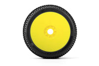 Power Hobby - Dirt Slinger 1/8 Buggy Mounted Tires Yellow Wheels (2) Medium Soft - Hobby Recreation Products