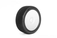 Power Hobby - J - Zero 1/8 Buggy Mounted Tires, White Dish Wheels (2), Super Soft - Hobby Recreation Products