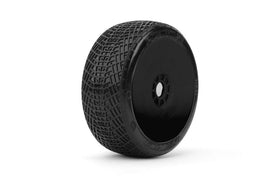 Power Hobby - Positive 1/8 Buggy Mounted Tires Black Wheels (2) Ultra Soft - Hobby Recreation Products