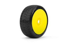 Power Hobby - Positive 1/8 Buggy Mounted Tires Yellow Wheels (2) Ultra Soft - Hobby Recreation Products