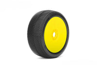 Power Hobby - Red Devil 1/8 Buggy Mounted Tires Yellow Wheels (2) Super Soft - Hobby Recreation Products