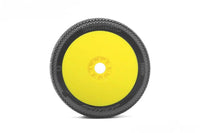 Power Hobby - Red Devil 1/8 Buggy Mounted Tires Yellow Wheels (2) Super Soft - Hobby Recreation Products