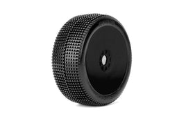 Power Hobby - Sting 1/8 Buggy Mounted Tires Black Wheels (2) Medium Soft - Hobby Recreation Products