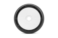 Power Hobby - Sting 1/8 Buggy Mounted Tires White Wheels (2) Ultra Soft - Hobby Recreation Products