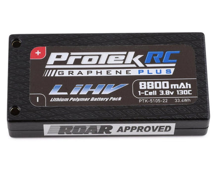 Protek R/C - 1S 130C Low IR Si - Graphene+ HV LiPo Battery (3.8V/8800mAh) w/4mm Connectors (ROAR Approved) - Hobby Recreation Products