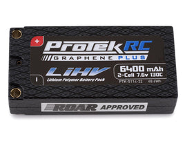 Protek R/C - 2S 130C Low IR Si - Graphene + HV Shorty LiPo Battery (7.6V/6400mAh) w/5mm Connectors - Hobby Recreation Products