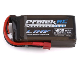 Protek R/C - 3S 130C Low IR Si - Graphene + HV Shorty LiPo Battery (11.4V/4800mAh) Crawler Pack w/T - Style Plug - Hobby Recreation Products