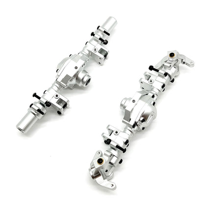 Racers Edge - Silver Aluminum Axle Housing Set, Front & Rear, for CEN Ford F - 250 Trucks - Hobby Recreation Products