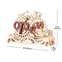 Robotime - Open Closed Sign, 3D Wooden Puzzle - Mechanical Wood Models - Hobby Recreation Products