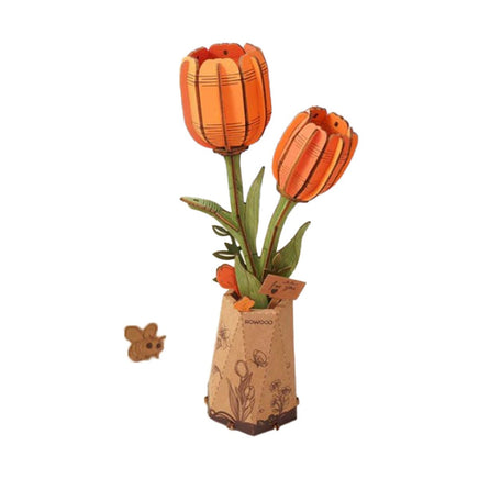 Robotime - Orange Tulip - Wood Bloom Craft - Hobby Recreation Products