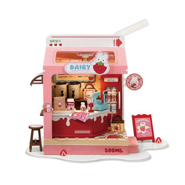 Robotime - Rolife Food Box Shop, Strawberry Milk Box - Hobby Recreation Products