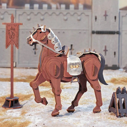 Robotime - Rowood Warrior - Horse 3D Wooden Puzzle - Hobby Recreation Products