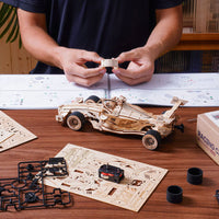 Robotime - F1 Racing Car, Mechanical Wood Models