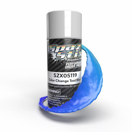 Spaz Stix - Color Change Aerosol Paint, Teal/Blue, 3.5oz Can - Hobby Recreation Products