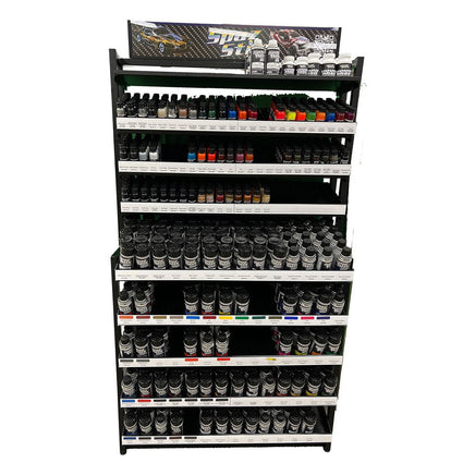 Spaz Stix - Spax Stix Floor Rack Display Holds 74 Airbrush/70 Aerosol - Hobby Recreation Products