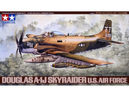 Tamiya - 1/48 Douglas A-1J Skyraider USAF Plastic Model Airplane Kit - Hobby Recreation Products