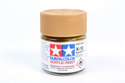 Tamiya - Acrylic X-12 Gold Leaf Paint, 23ml Bottle - Hobby Recreation Products