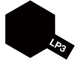 Tamiya - Lacquer Paint LP-3 Flat Black 10ml Bottle - Hobby Recreation Products