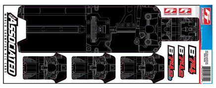 Team Associated - RC10B74.2 Factory Team Chassis Protective Sheet, Printed - Hobby Recreation Products