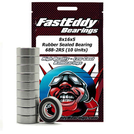 Team FastEddy - 8x16x5mm Rubber Sealed Bearing (10) 688-2RS - Hobby Recreation Products